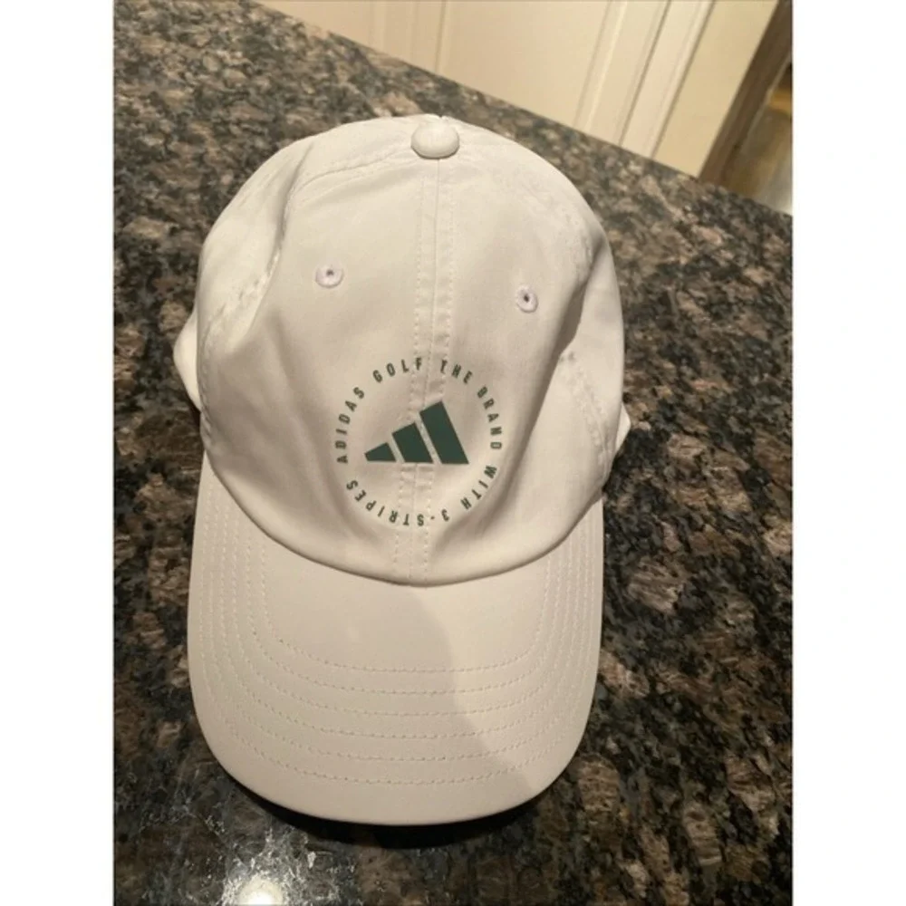 Adidas‎ Womans Golf Hat White/Green Logo Adjustable 0138